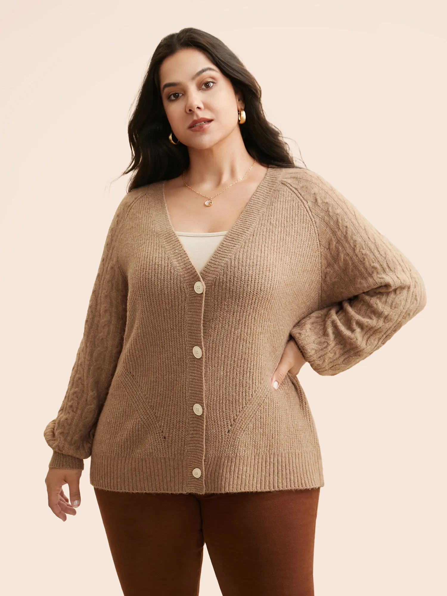 Air Cozy Cable Knit Cardigan