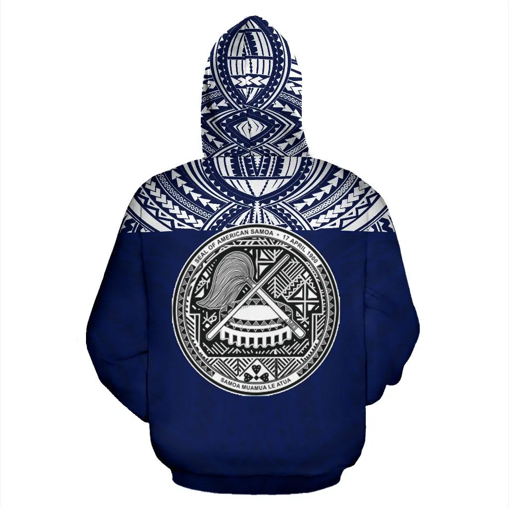 American Samoa Polynesian All Over Zip-Up Hoodie - Bn09