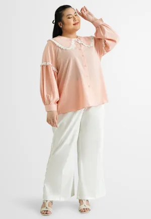 Ayla Bib Collar Dolly Button Top