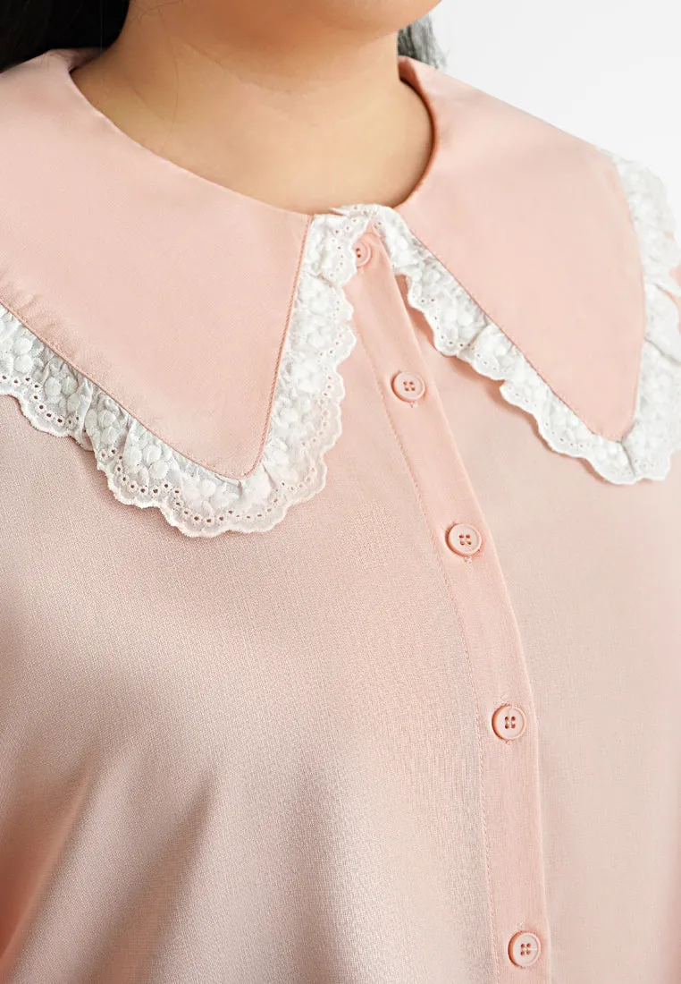 Ayla Bib Collar Dolly Button Top