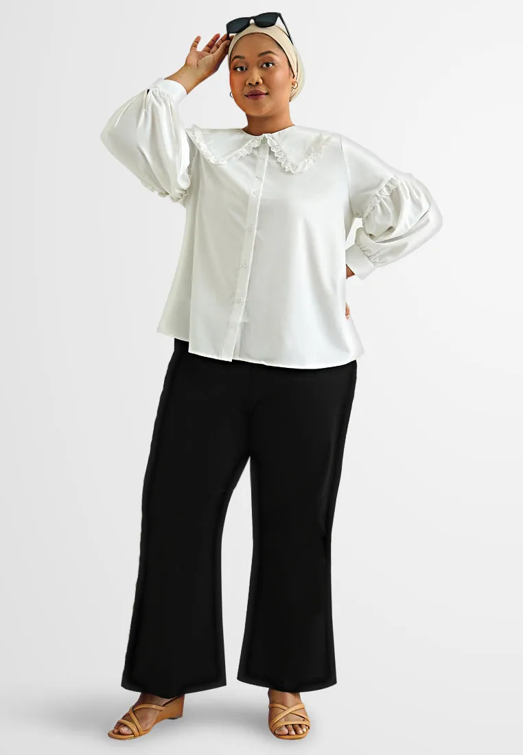 Ayla Bib Collar Dolly Button Top