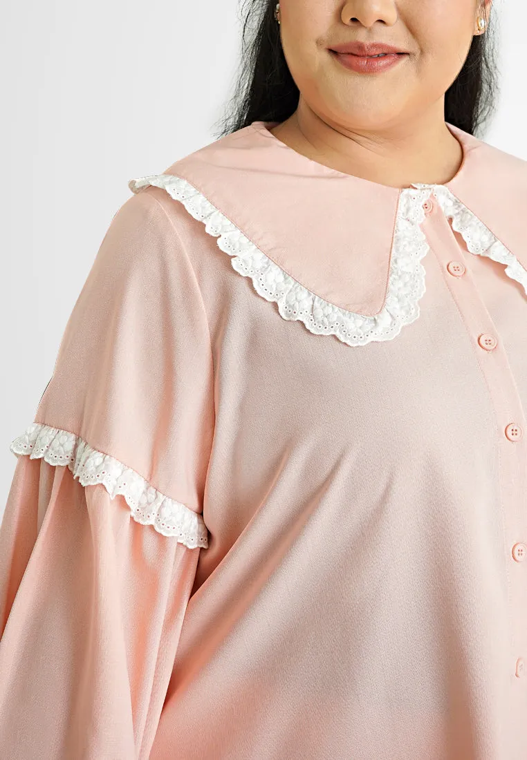 Ayla Bib Collar Dolly Button Top