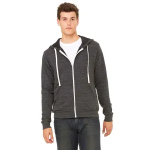 Bella   Canvas Unisex Charcoal-Black Triblend Sponge Fleece Full-Zip Hoodie