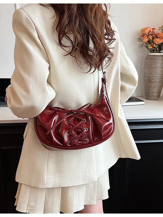 Black Elegant Bowknot Design Shoulder Bag - Chic Underarm Dumpling Bag for Trendy Looks