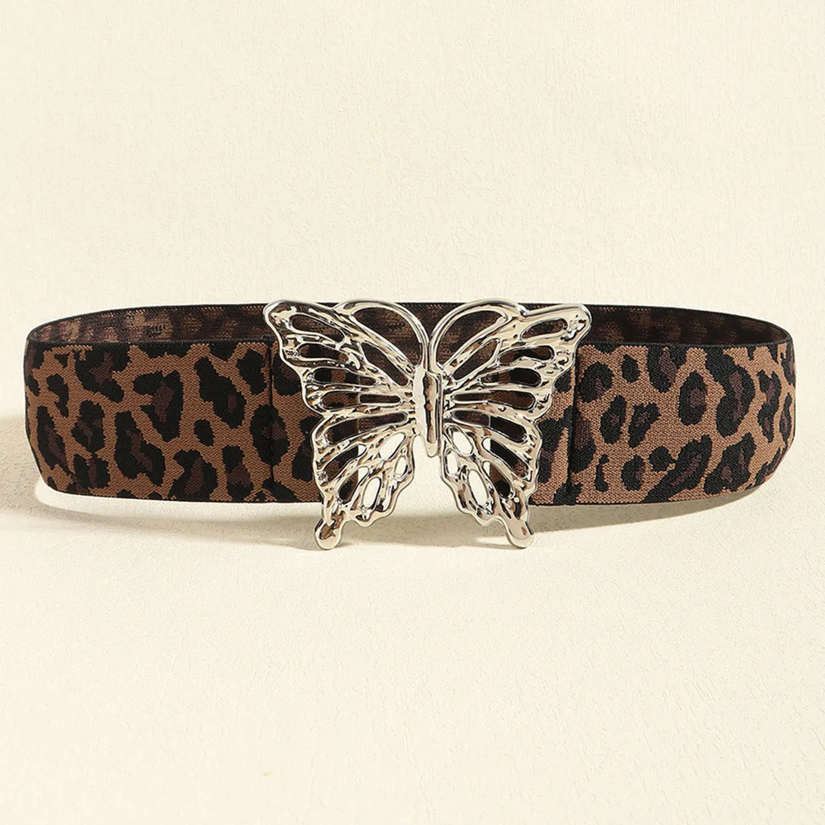 Butterfly Design Alloy Buckle Elastic Waist Belt