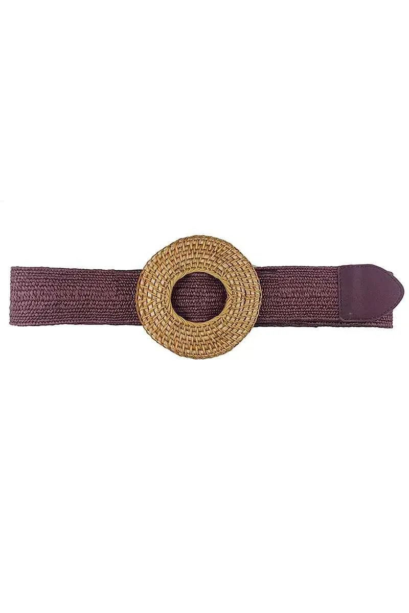 Chic Contemporary Straw Circle Belt