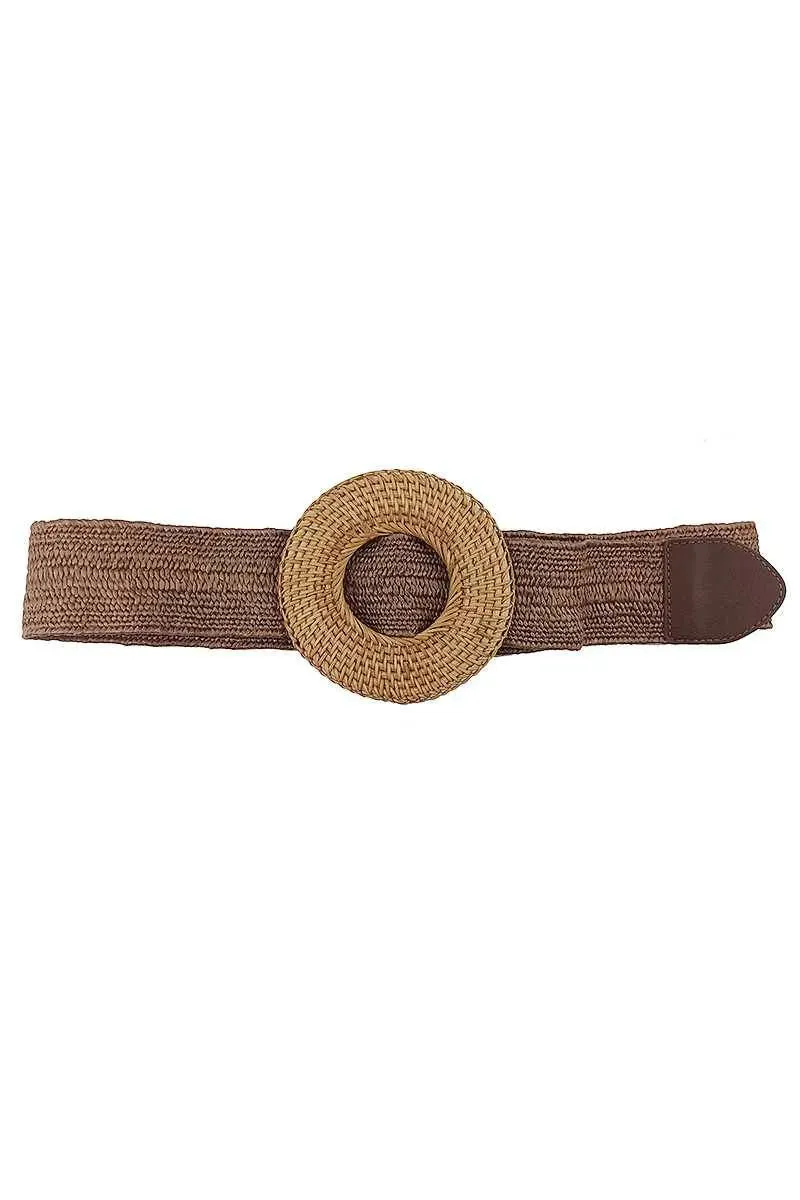 Chic Contemporary Straw Circle Belt