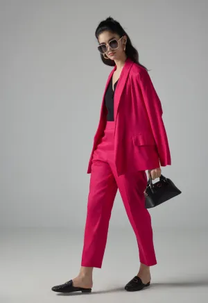 Choice Single Tone Straight Legs Trousers Fuchsia