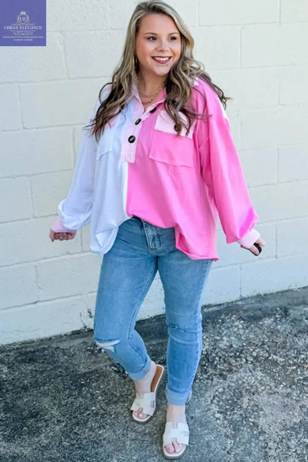 Color Block Plus Size Sweatshirt