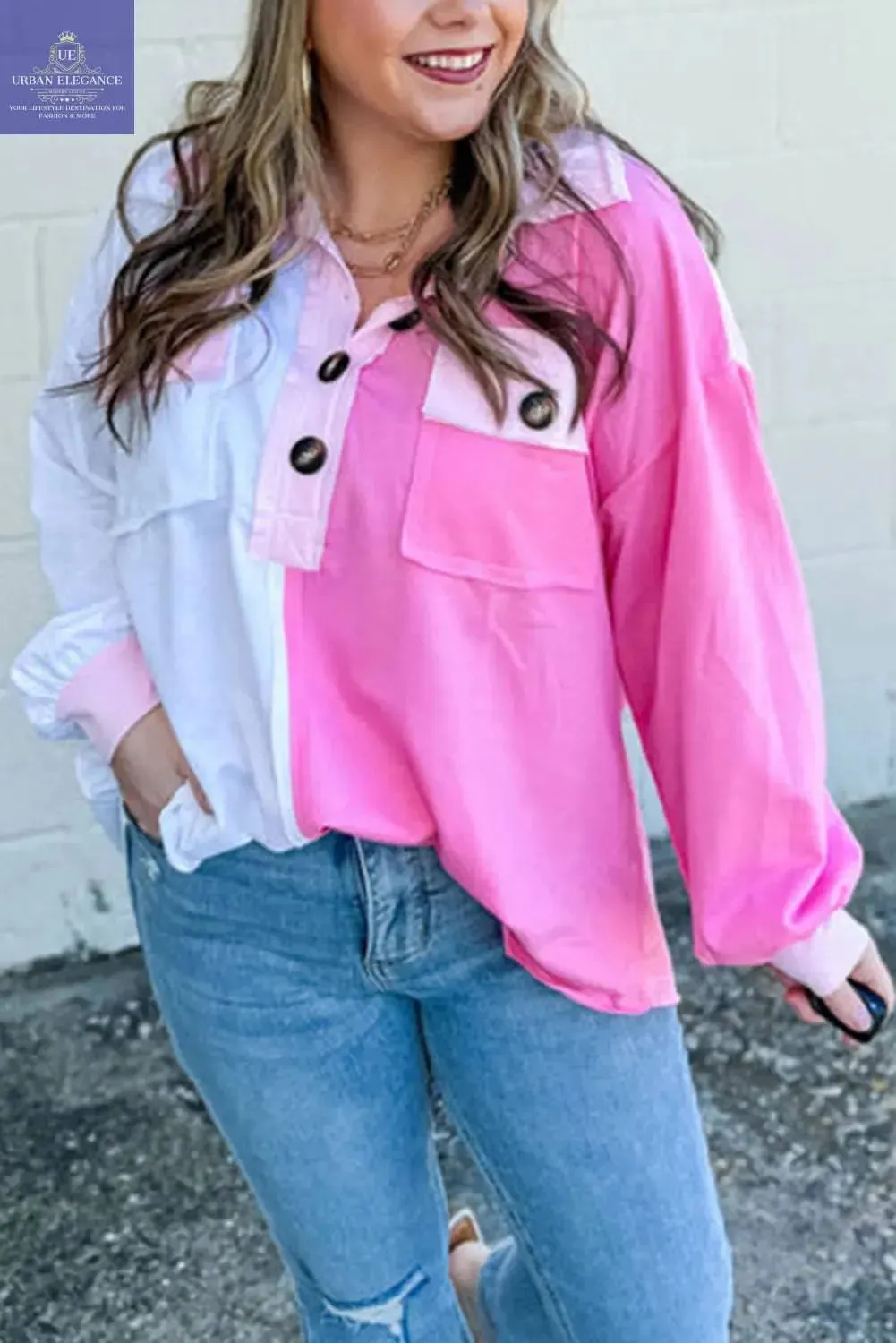 Color Block Plus Size Sweatshirt