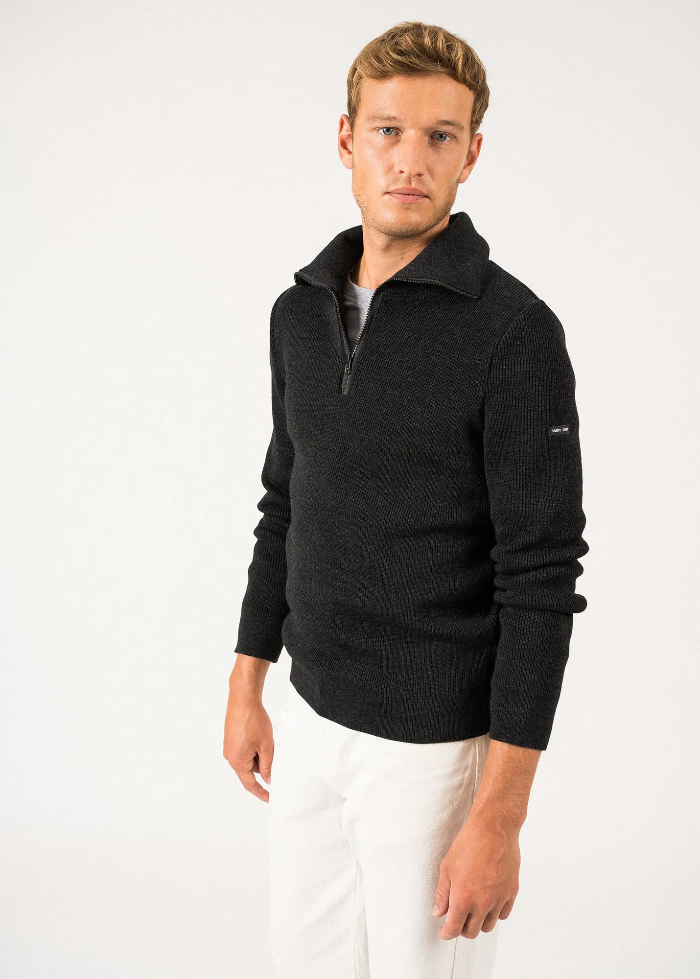 COTENTIN - Quarter Zip Trucker Sweater (DARK GRAY)