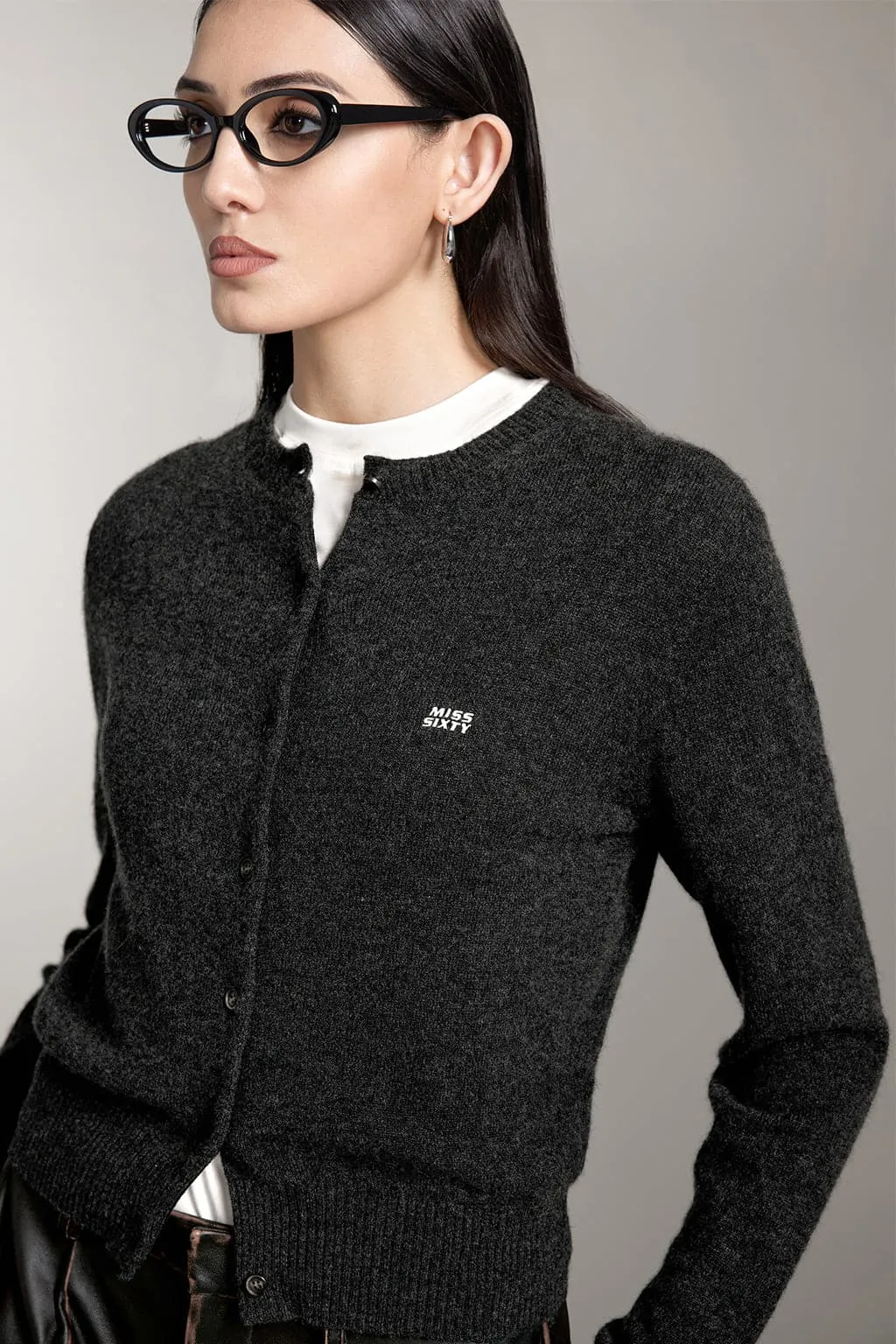 Crew Neck Cashmere Cardigan