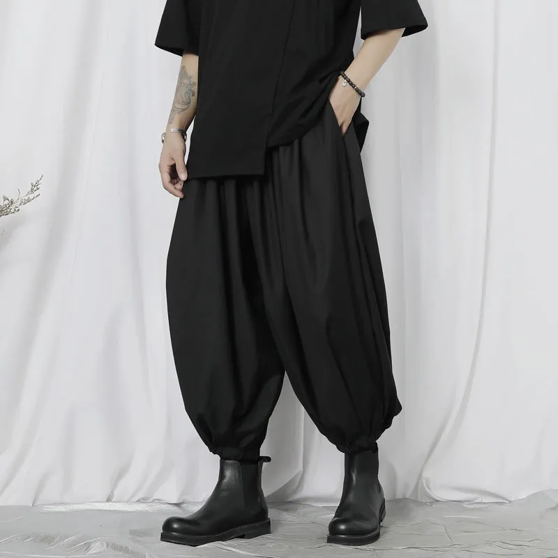 Cropped Loose Wide-leg Pants