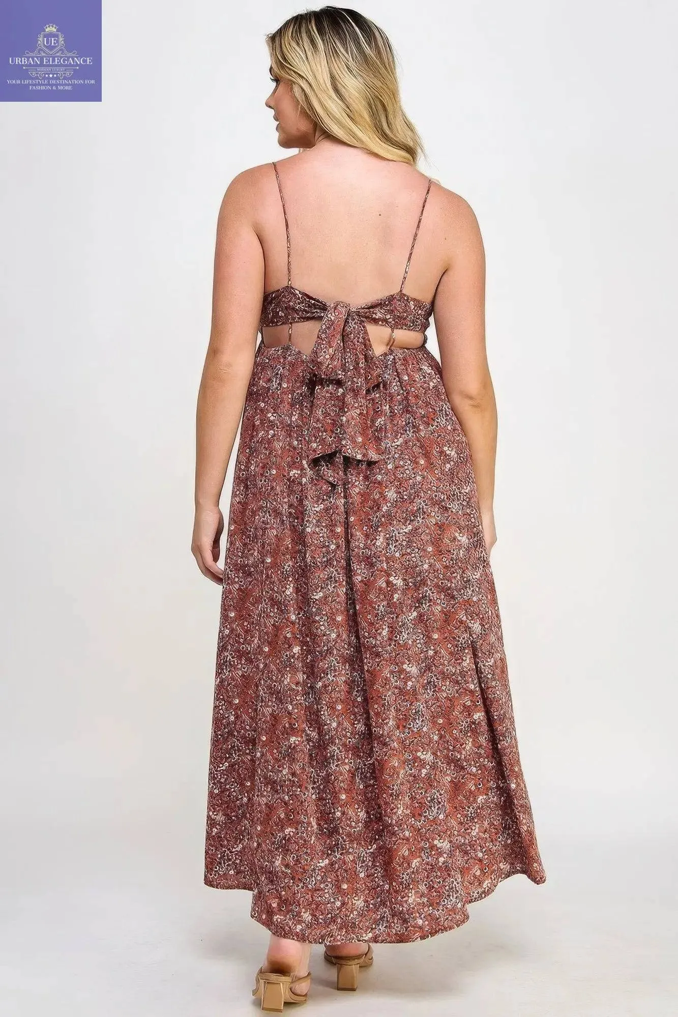 Floral Maxi Dress With Tie Back