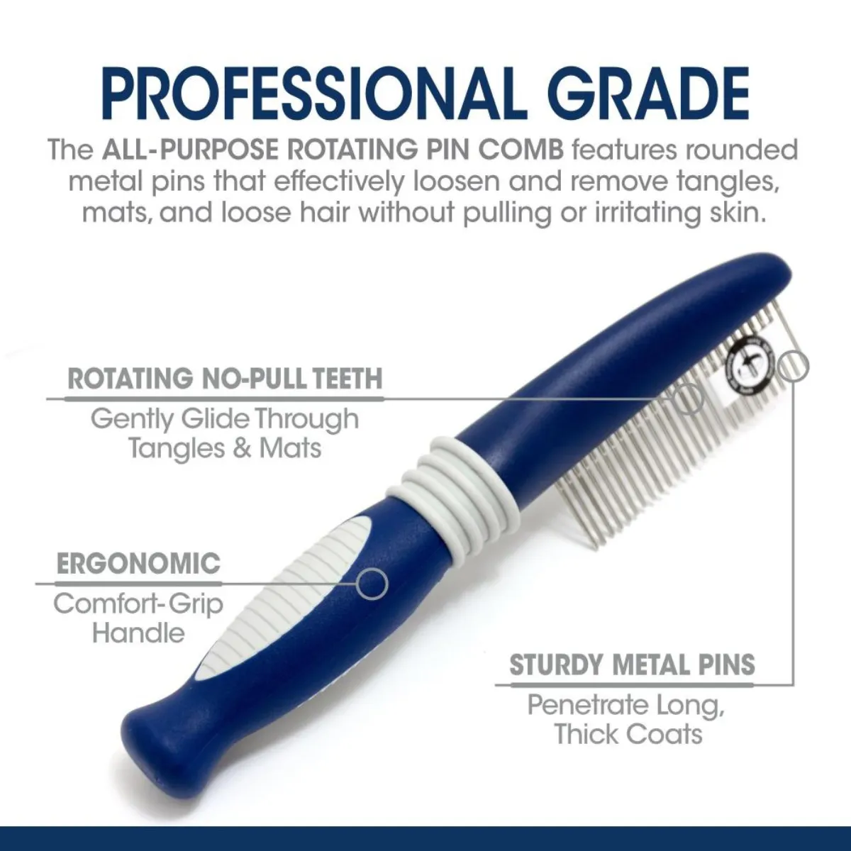 Four Paws Magic Coat Professional Series All-Purpose Rotating Pin Comb for Dogs