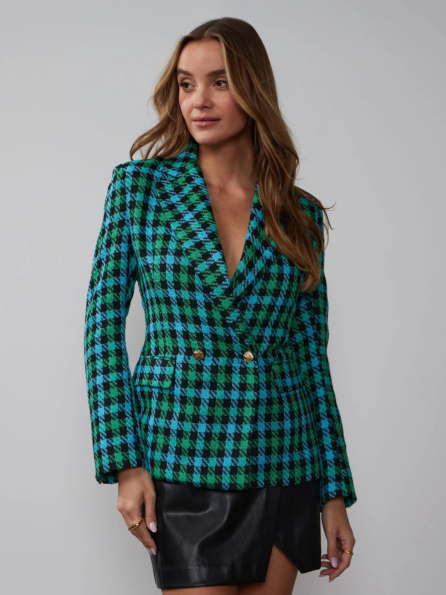 Gingham Tweed Blazer