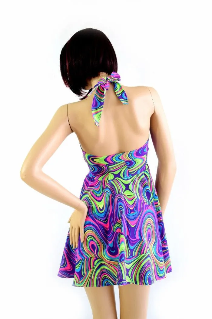 Glow Worm Halter Skater Dress