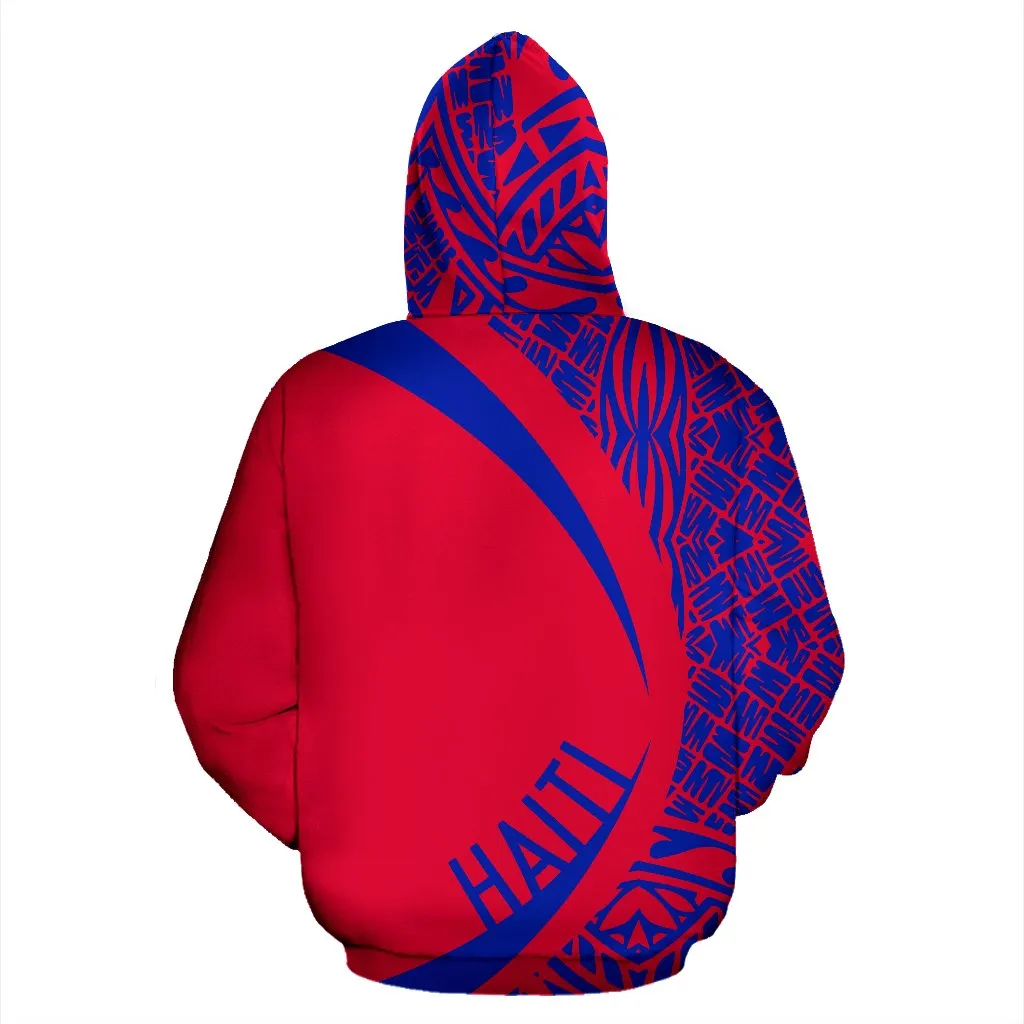 Haiti Flag Polynesian Hoodie - Circle Style 01 - J4