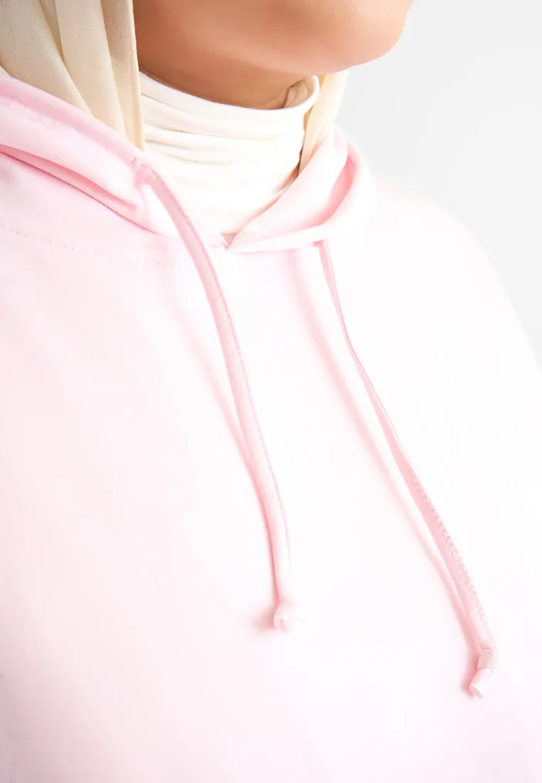 Halsey Long Sleeve Hoodie Top - Pink