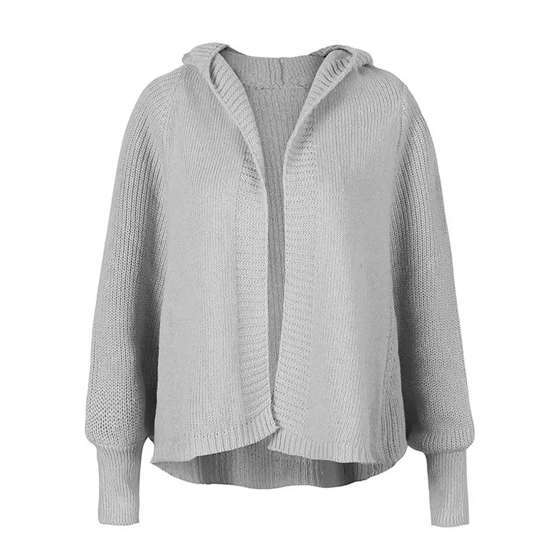 Hooded Cardigan Knit Jacket Wholesale Women Clothing