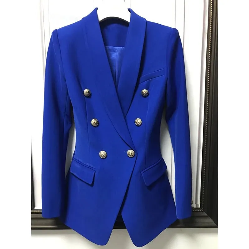 ICONIC ELECTRIC BLUE WITH GOLD BUTTON BLAZER