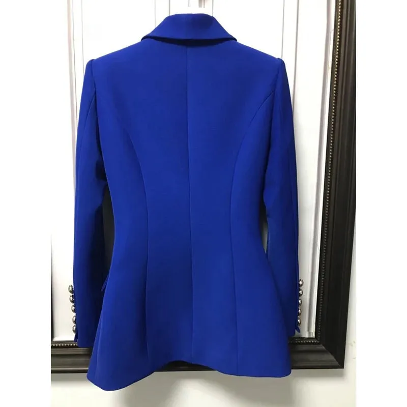 ICONIC ELECTRIC BLUE WITH GOLD BUTTON BLAZER