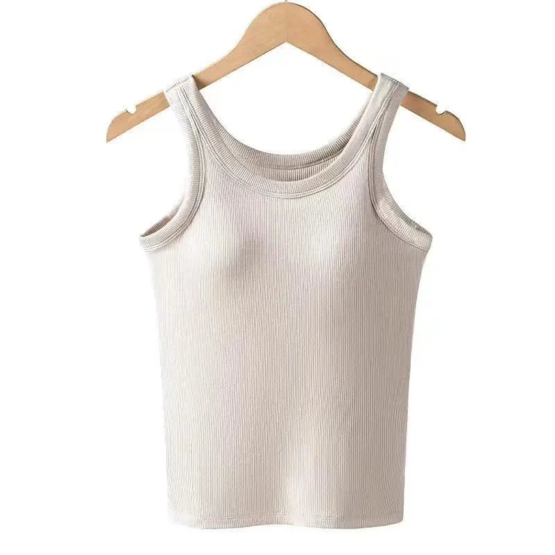 Little Addiction Basic Padded Ribbed Tank Top