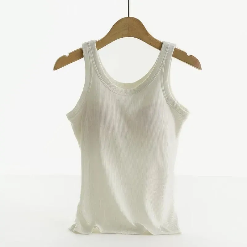 Little Addiction Basic Padded Ribbed Tank Top