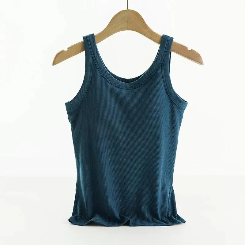 Little Addiction Basic Padded Ribbed Tank Top