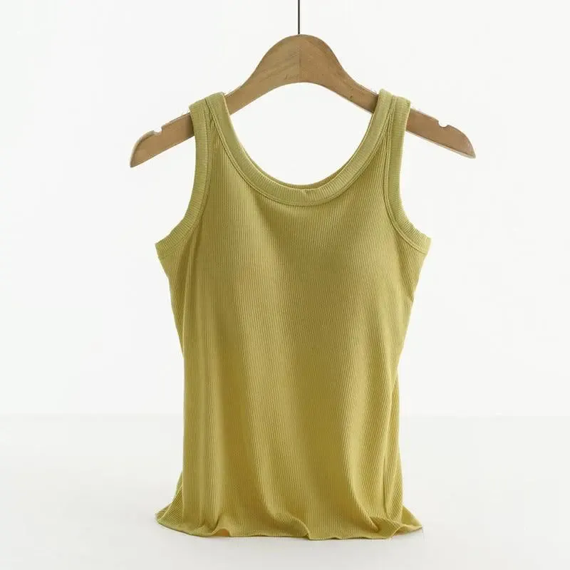 Little Addiction Basic Padded Ribbed Tank Top