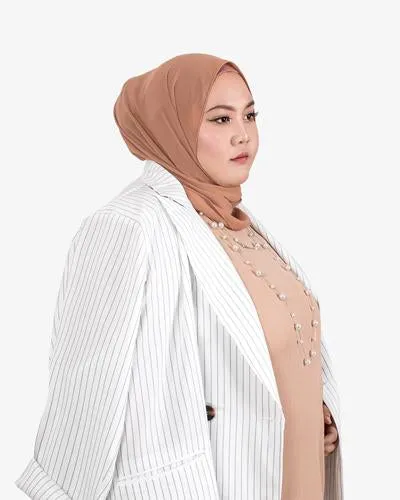 Lucy Lightweight City Pinstripe Blazer - White