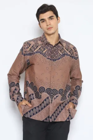 Men's Batik Shirt - Bronzed Swirl | Long Sleeves