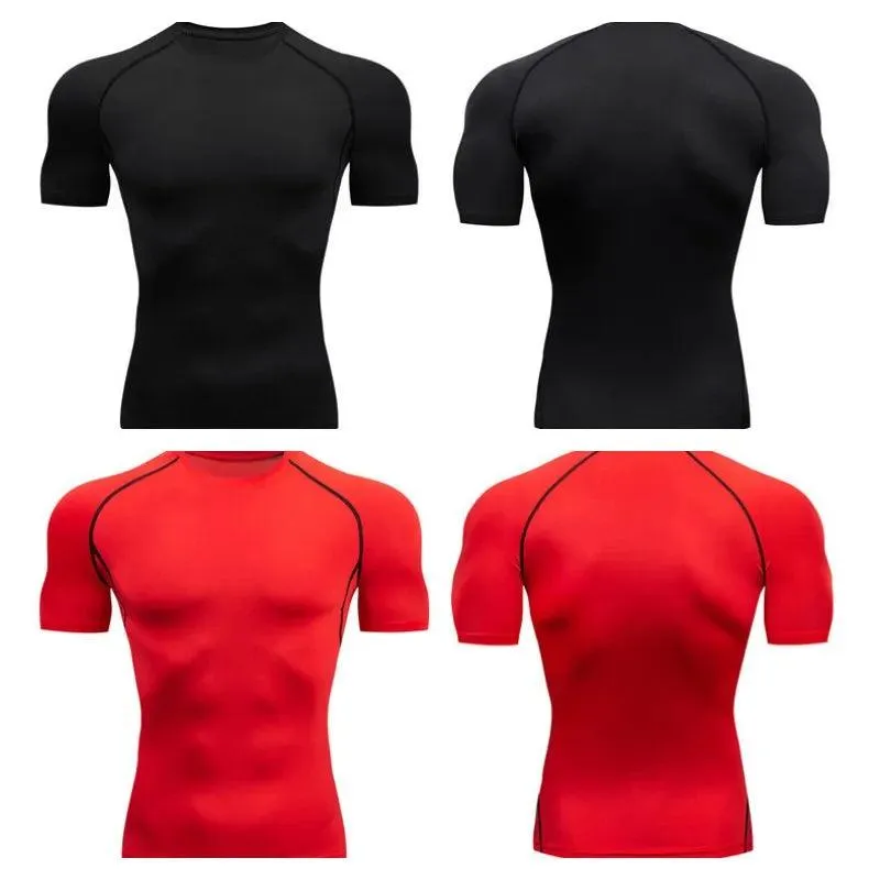 Men's Compression Running Sport Shirt Short Sleeve