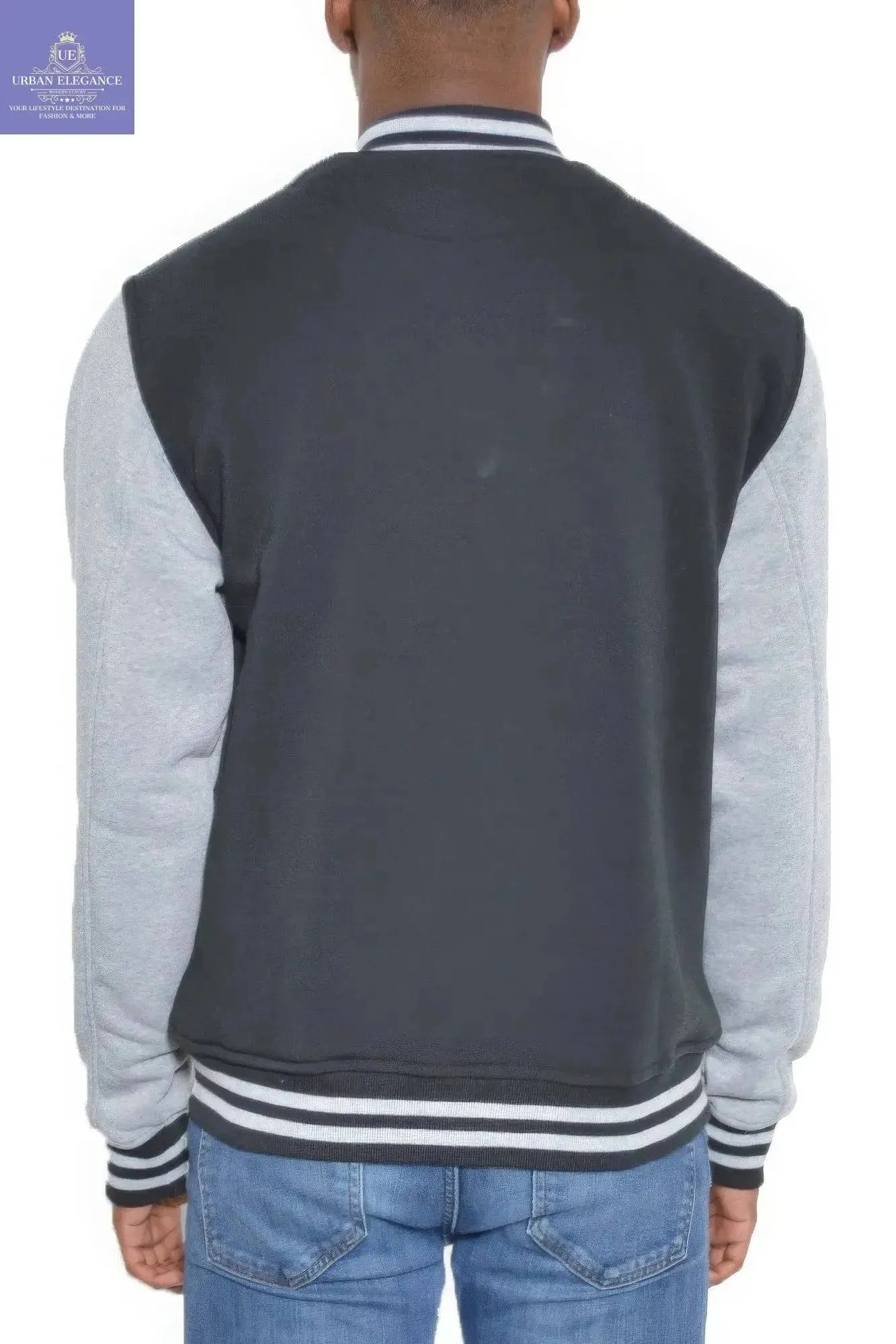 Men's Varsity Fleece Jacket with Snap Buttons