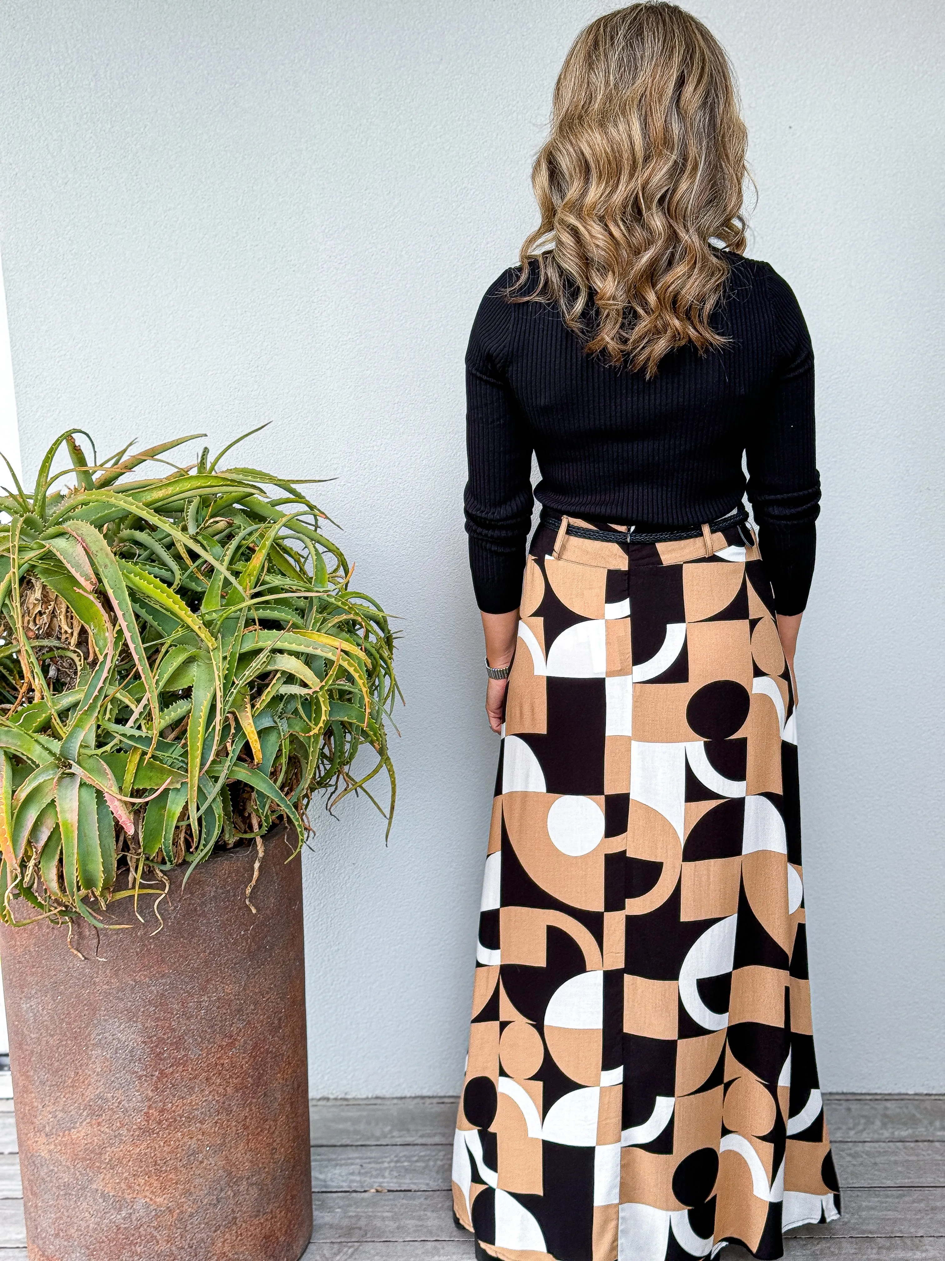 Natalie Maxi Skirt - Beige/Black