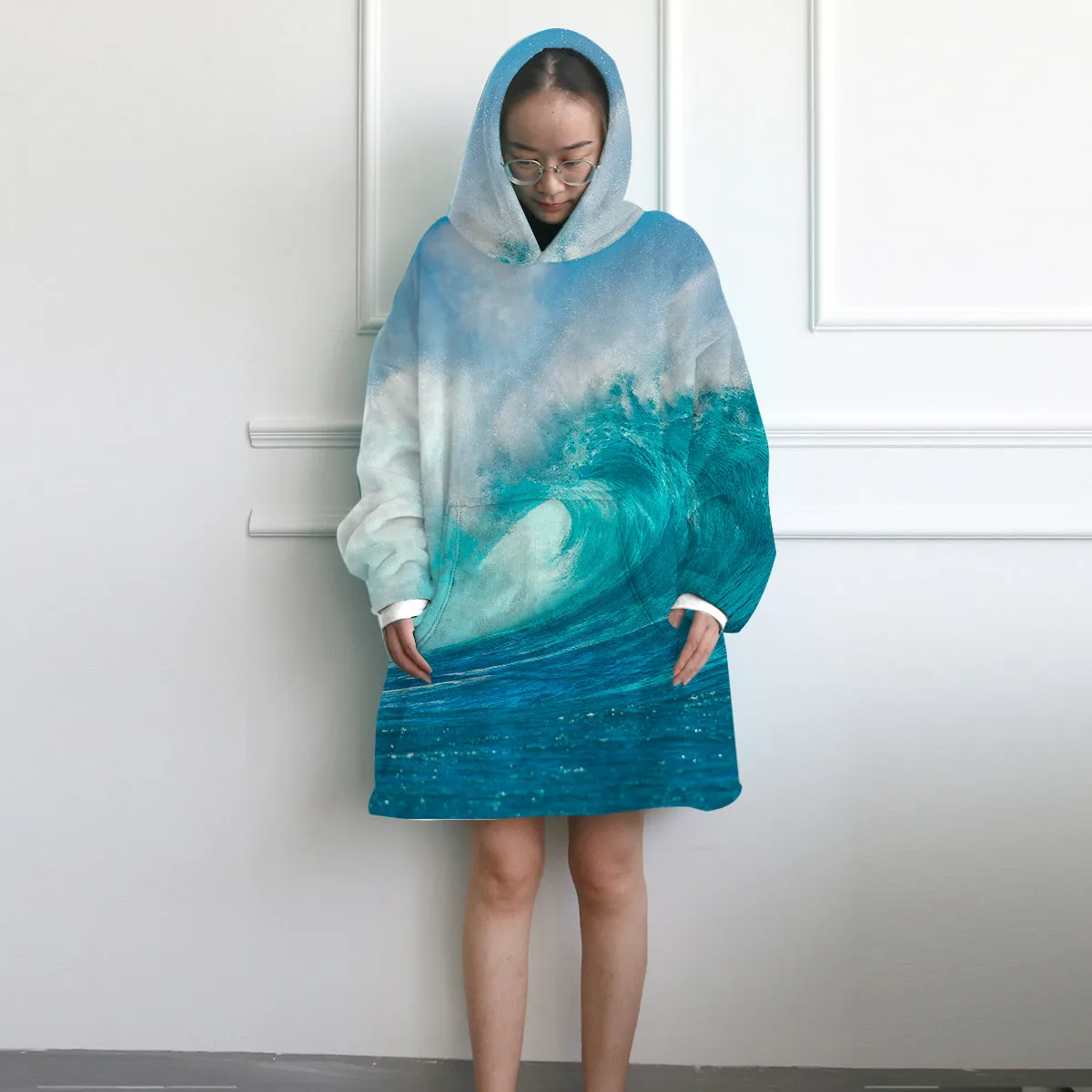 Ocean Wave Wearable Blanket Hoodie