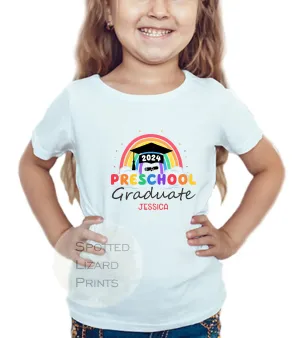 Personalised Nursery Graduation, Preschool Leaver, School Graduation Kids T-Shirt