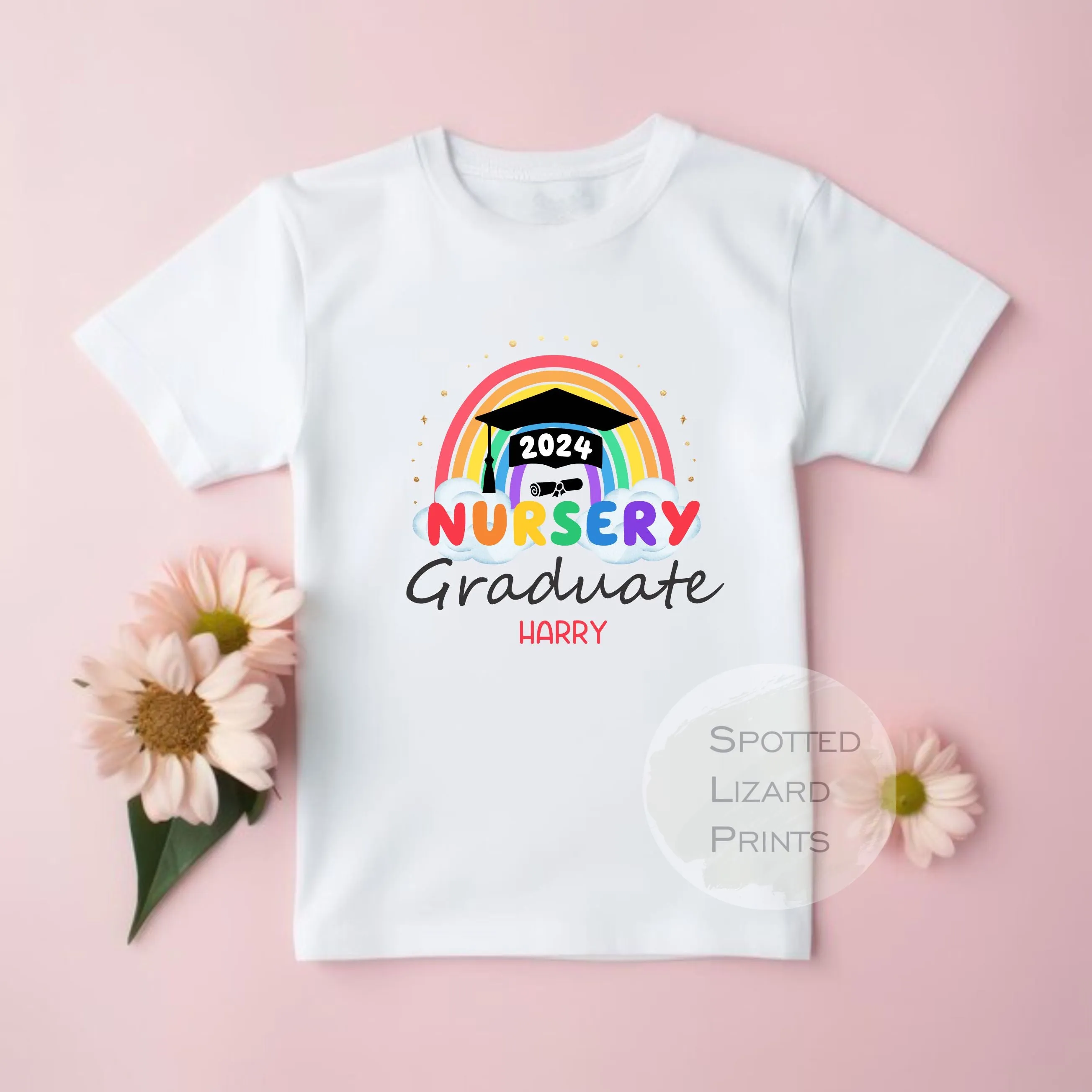 Personalised Nursery Graduation, Preschool Leaver, School Graduation Kids T-Shirt