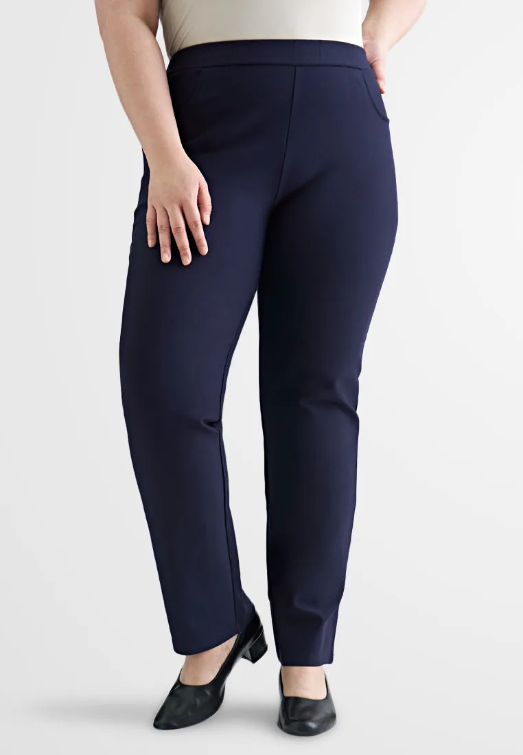 Phillipa SMART Straight Cut Work Pants - Blue