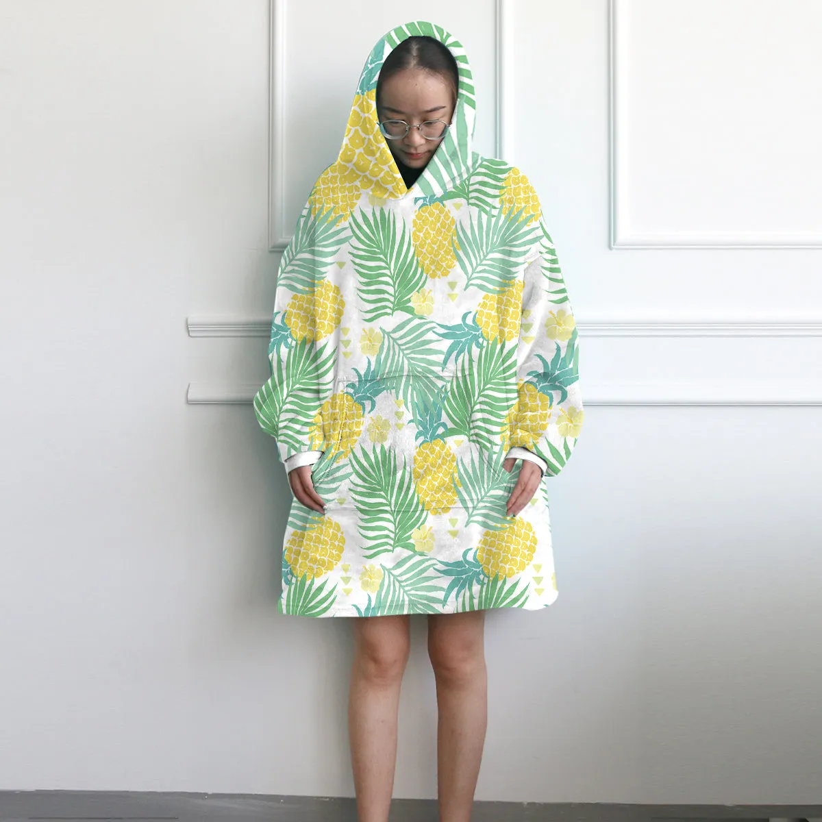 Pineapple Delight Wearable Blanket Hoodie