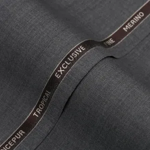 Plain-Pewter Grey, Wool Blend, Tropical Exclusive Suiting Fabric