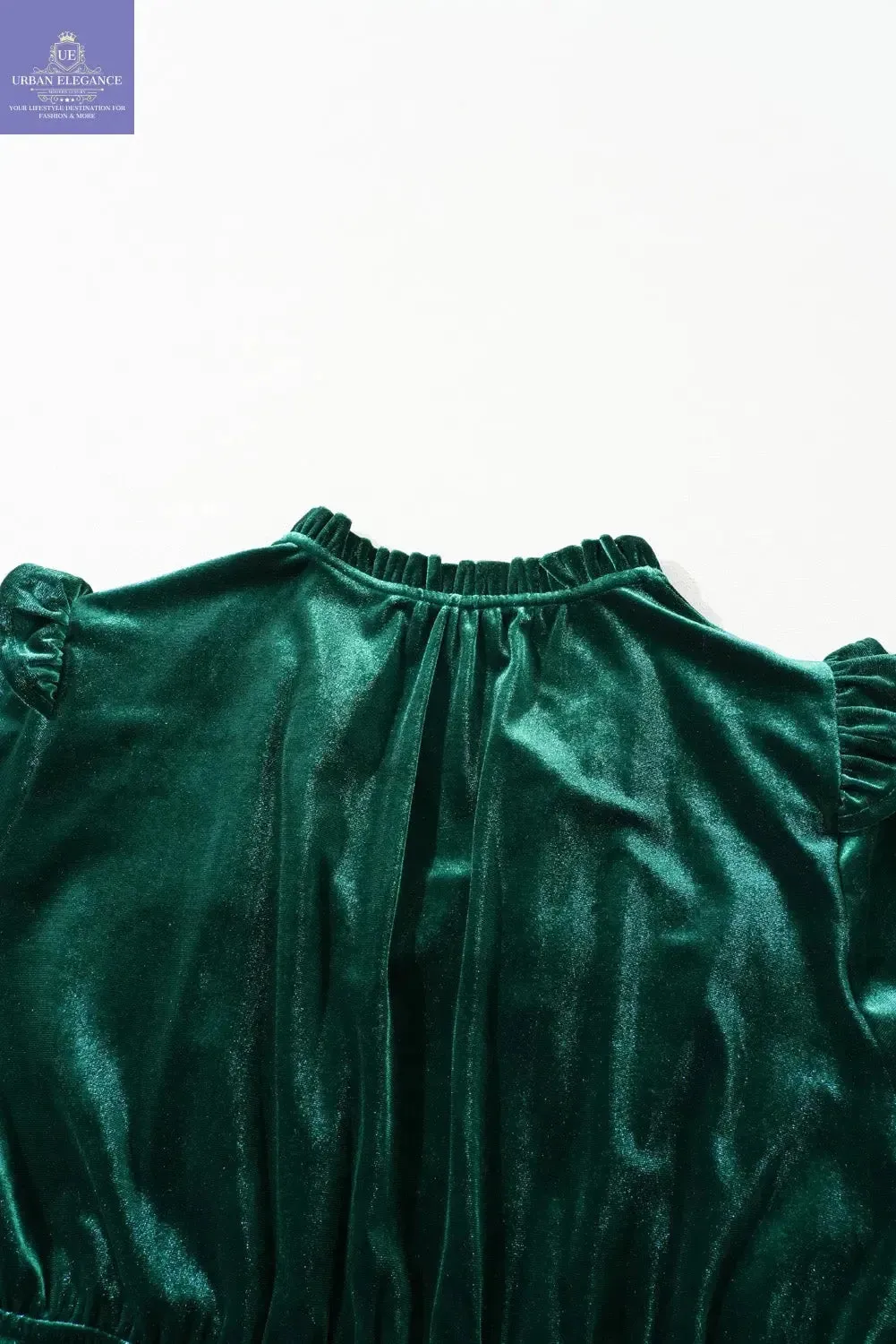 Plus Size Blackish Green Velvet Midi Dress