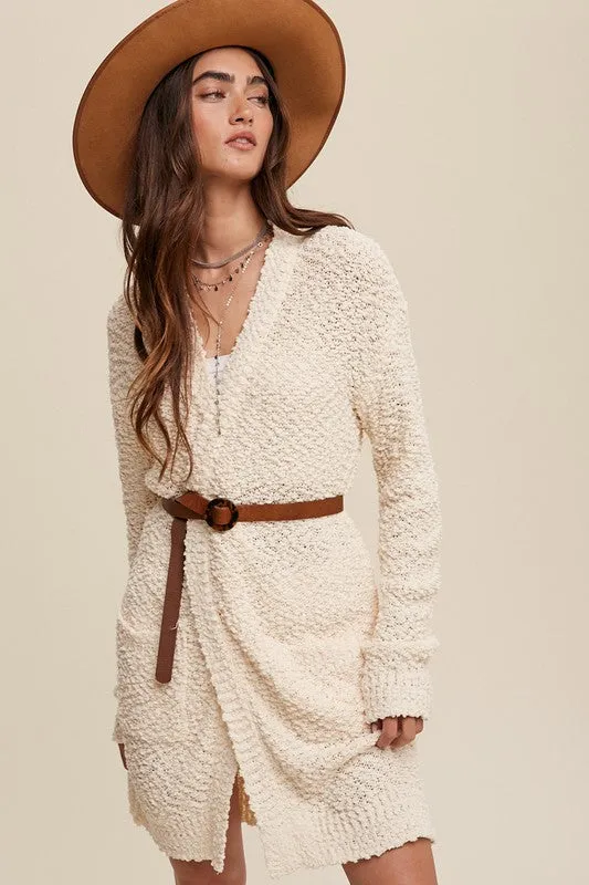 Popcorn Open Knit Cardigan