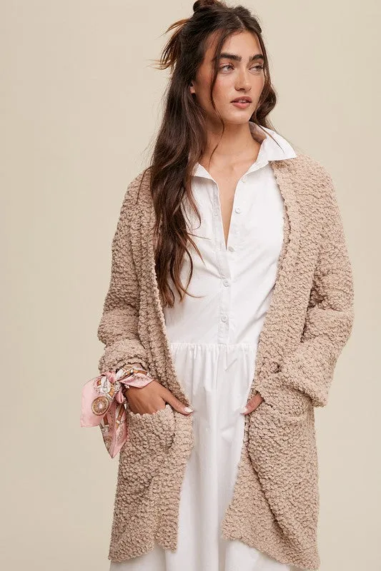 Popcorn Open Knit Cardigan