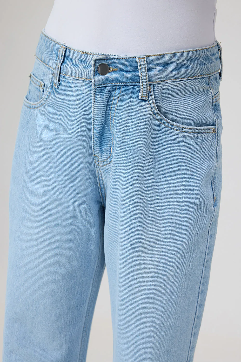 Powder Blue Straight Jeans