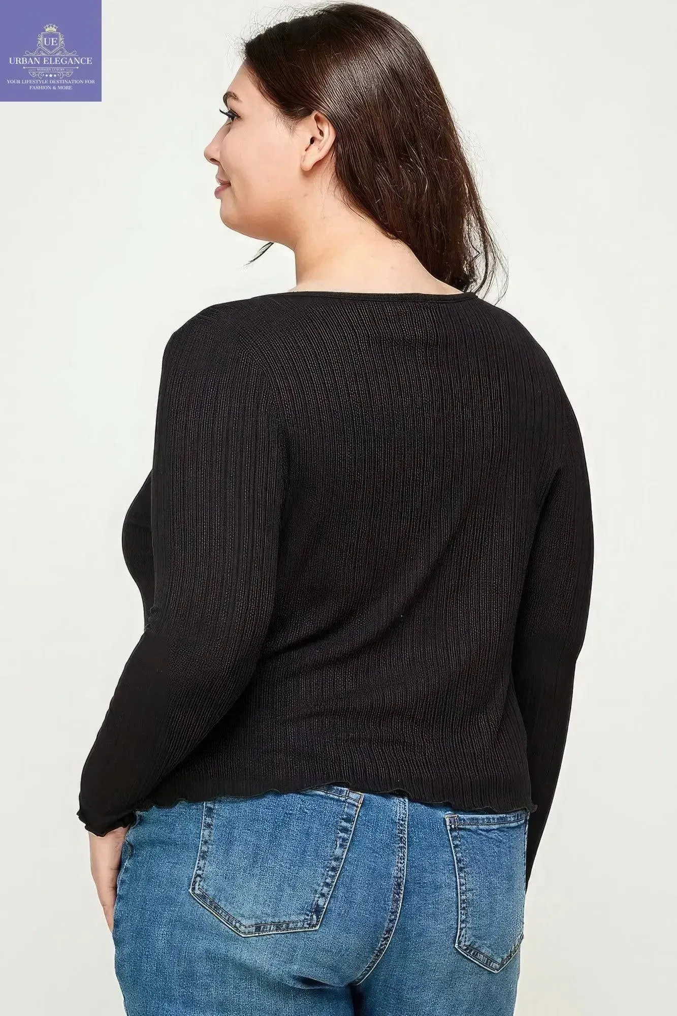 Solid Ribbed Pointelle Cardigan