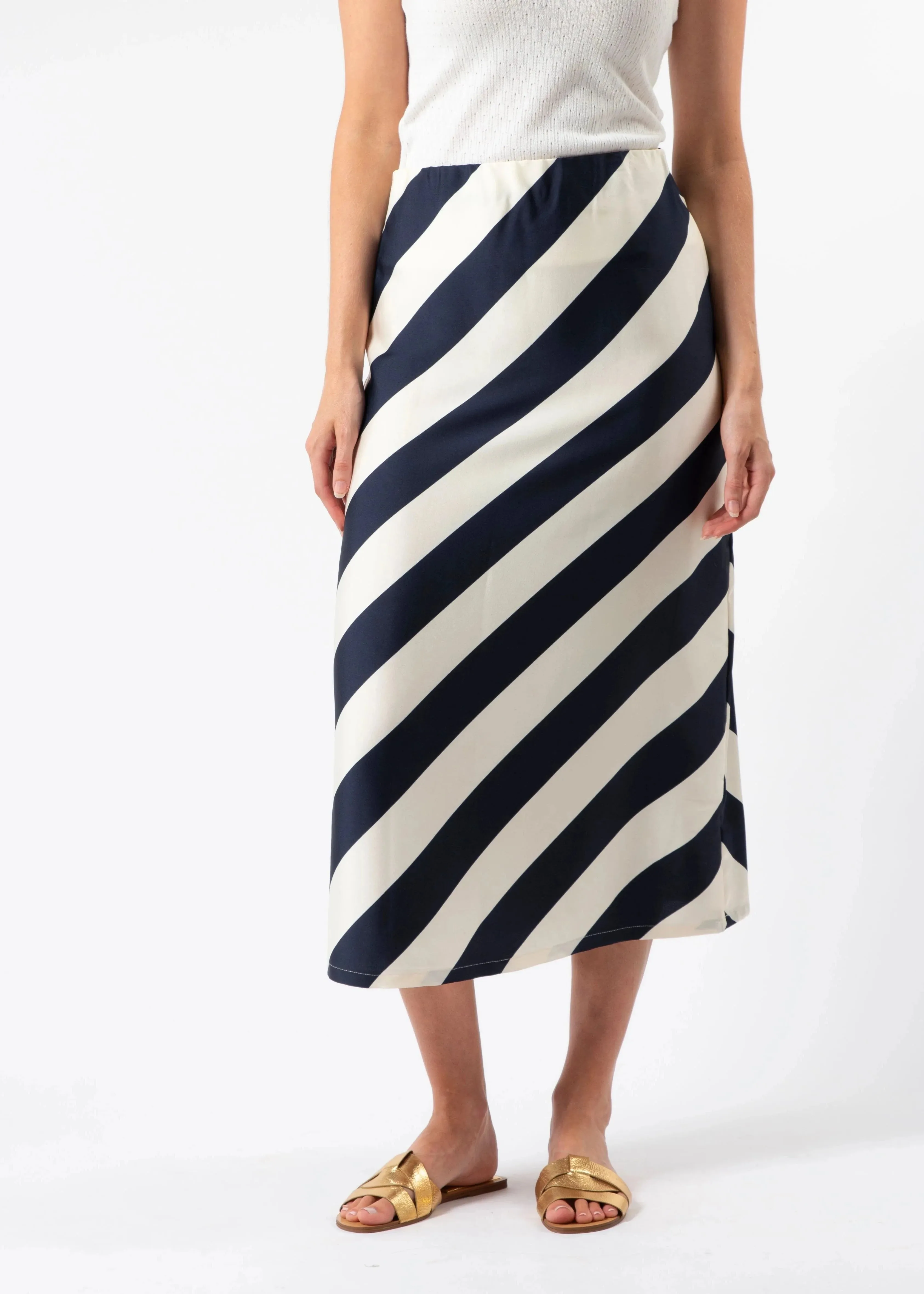 Stella & Gemma Erin Skirt - Navy And White Stripe