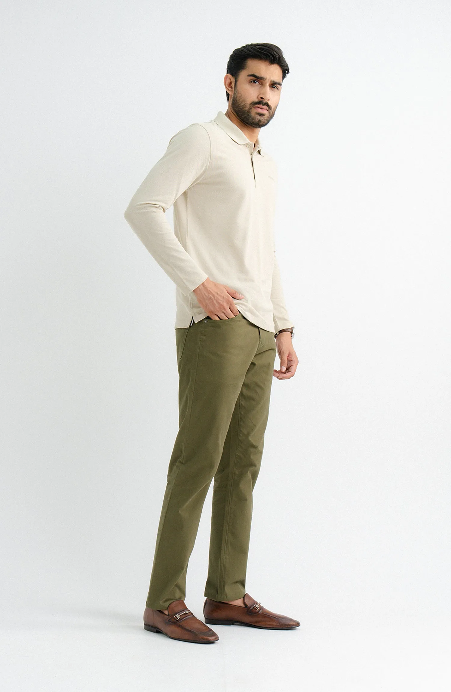 Suede Pant - Olive