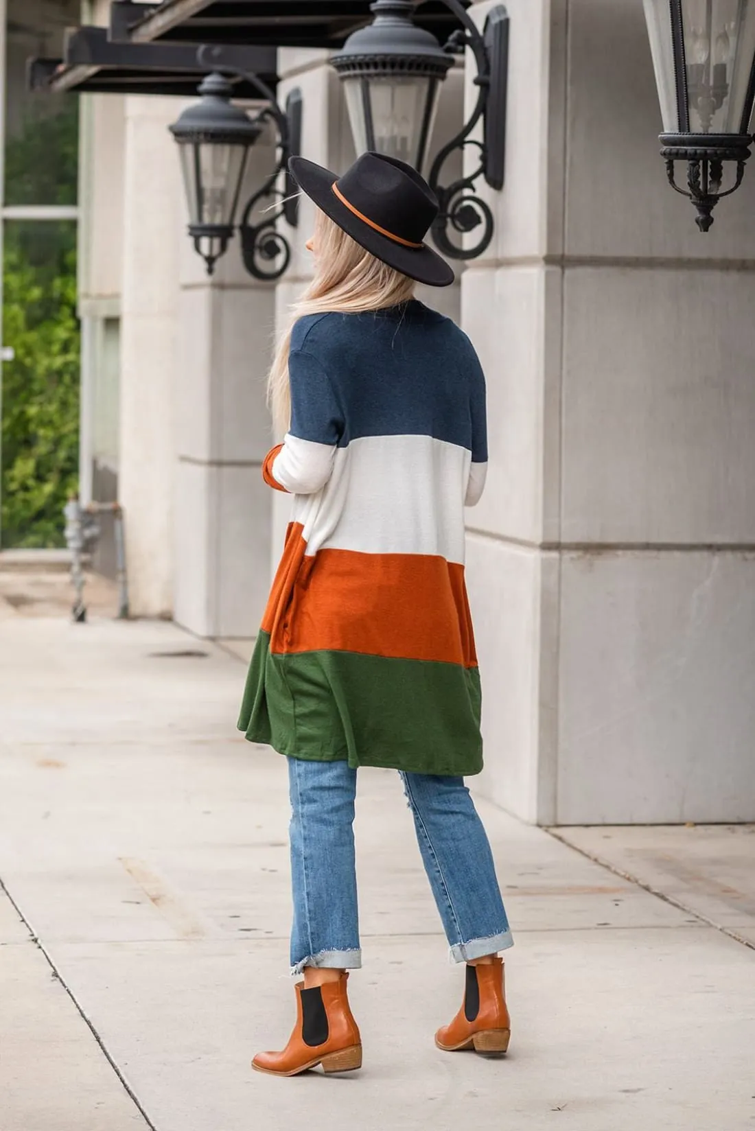 Sweater Weather Color Block Cardigan