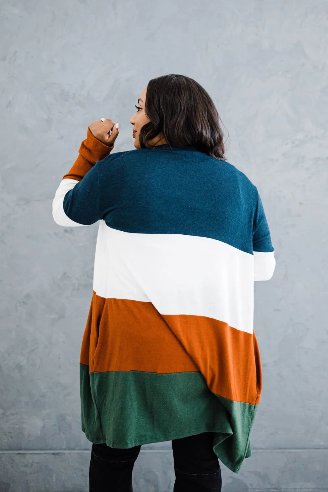 Sweater Weather Color Block Cardigan